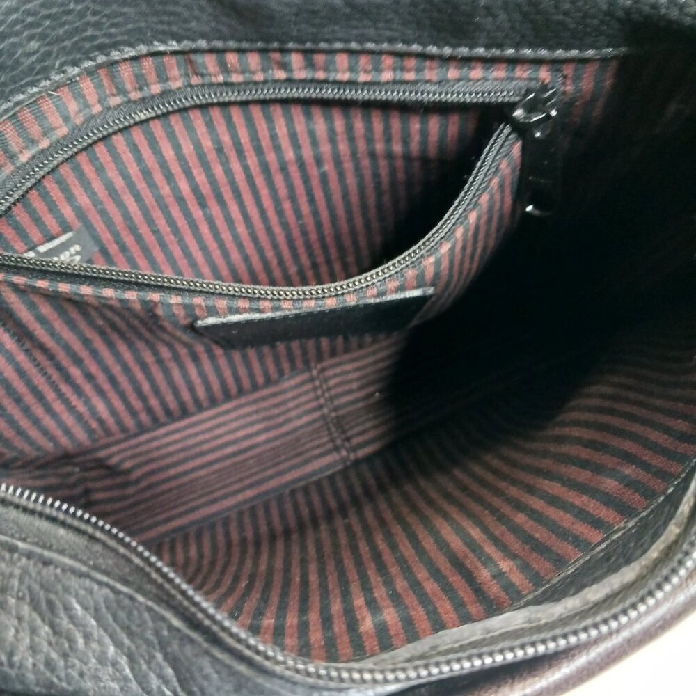 Brighton Shoulder Bag Purse Brown Croc Black Genuine Leather - Picture 11 of 14